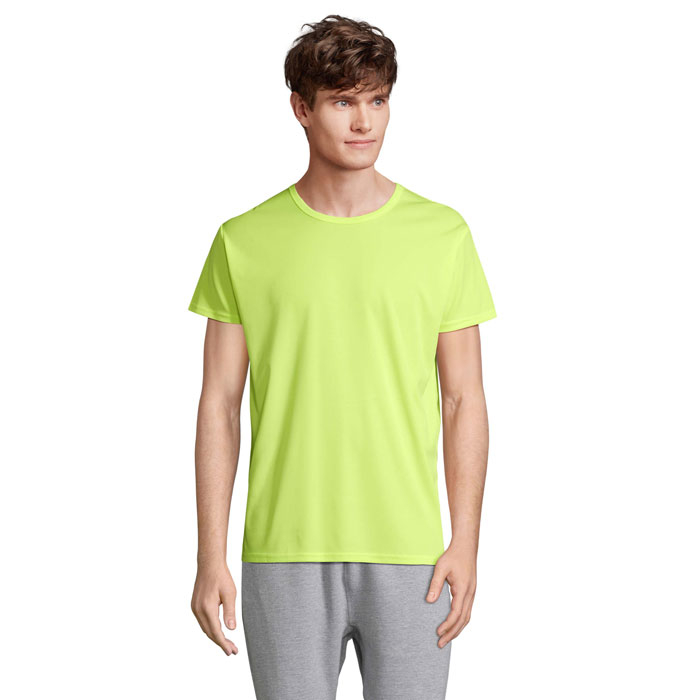 Tshirt unisexe publicitaire en polyester 130g - SPRINT Jaune fluo